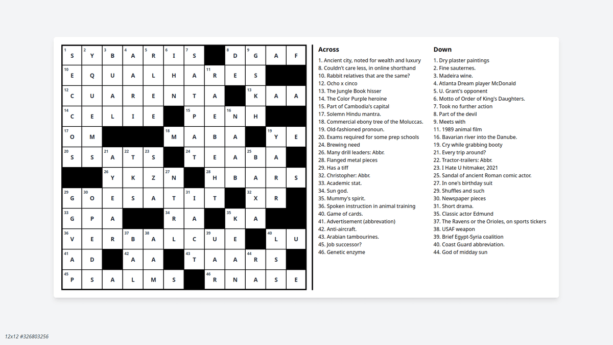 Crossword generator